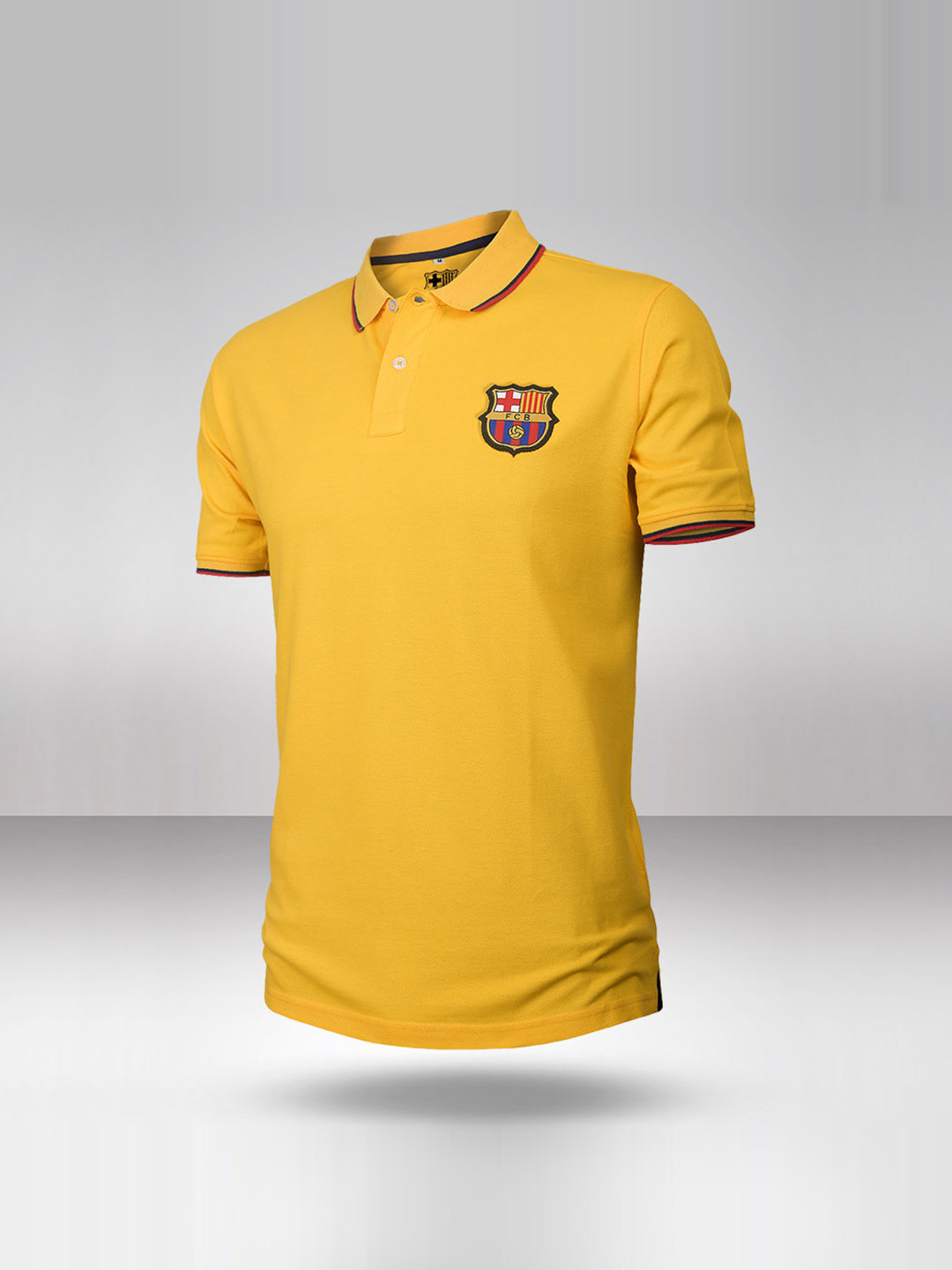 FC Barcelona FC Barcelona Men Mustard Classic Polo (1)
