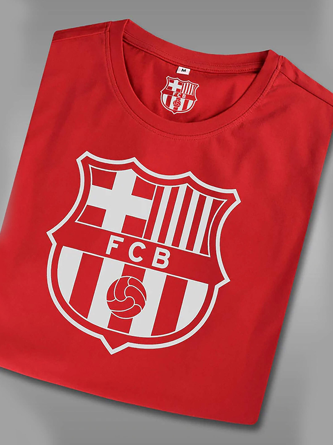 FC Barcelona FC Barcelona Men Regular Red Crest T-Shirt (4)