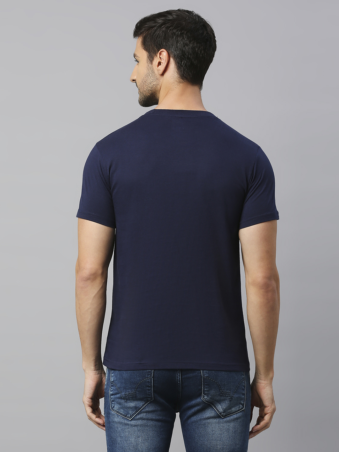 FC Barcelona FCB-23 Iconic: Men Navy Blue Round Neck T-shirt (2)