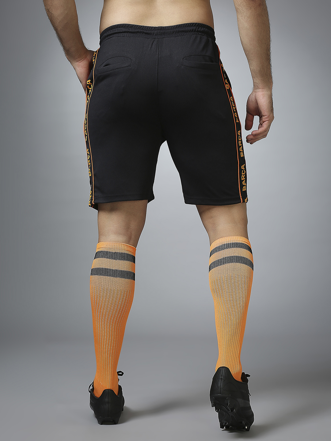 FC Barcelona Men Black Printed Regular Fit Athleisure Shorts (4)