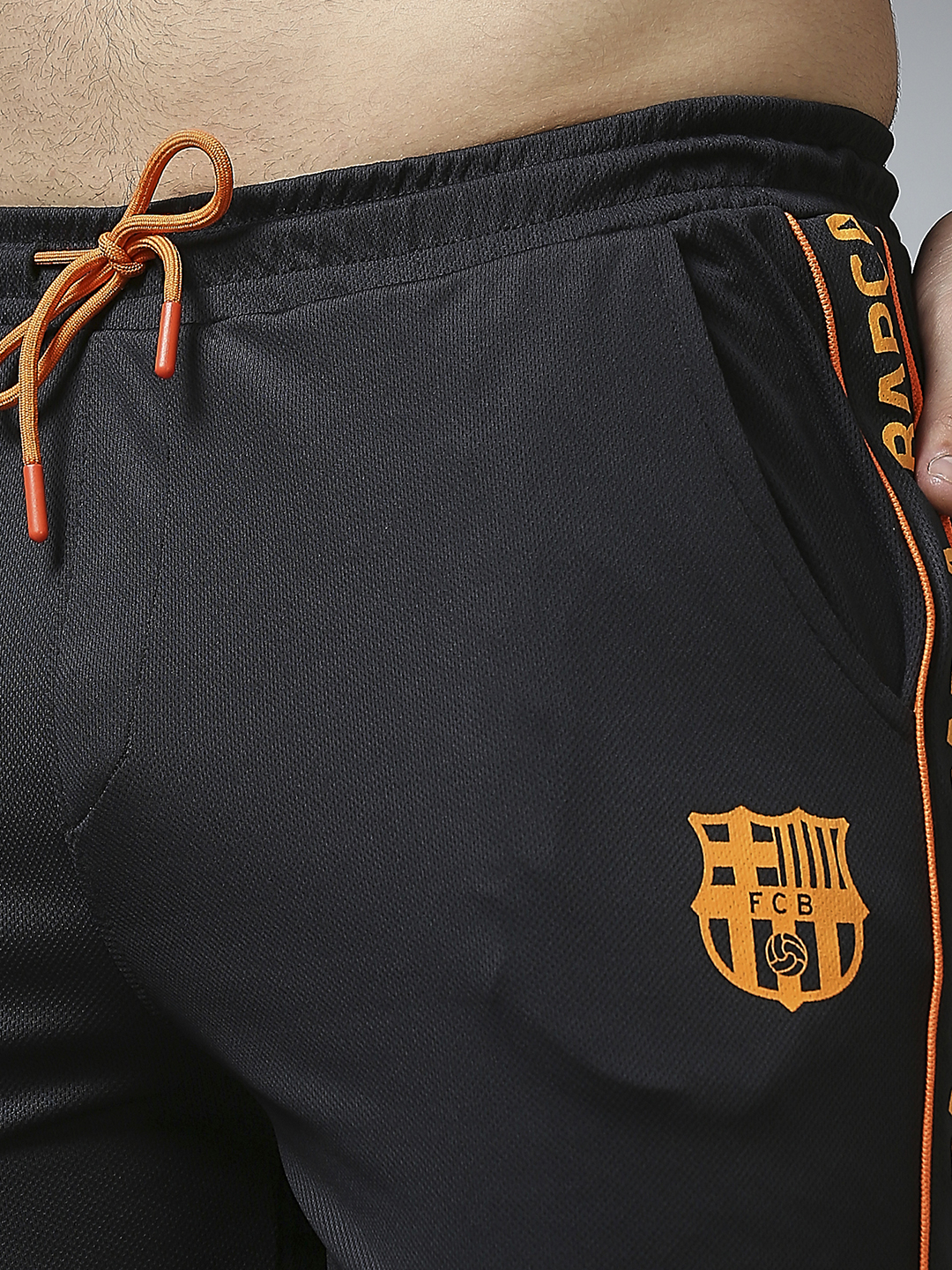 FC Barcelona Men Black Printed Regular Fit Athleisure Shorts (8)