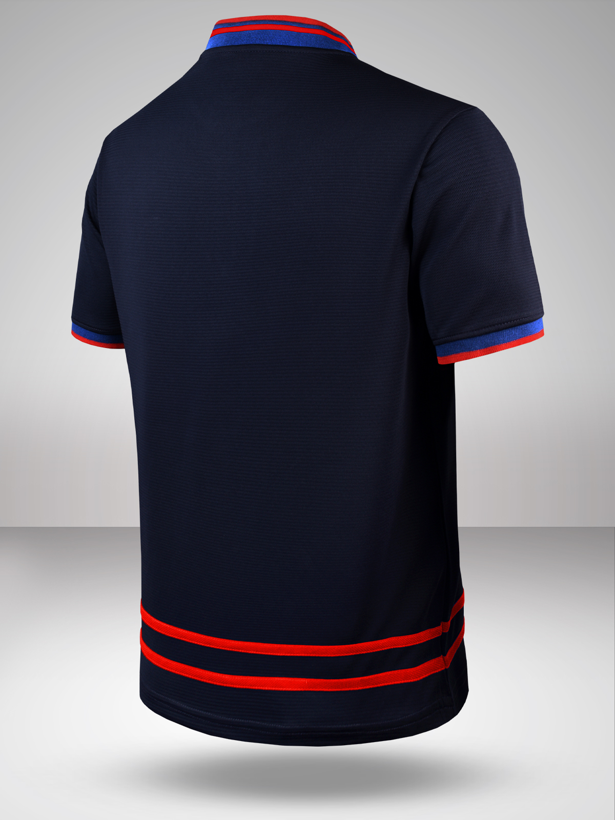 FC Barcelona Men Navy Blue Half Sleeves Round Neck Bomber Henley T-Shirts (2)
