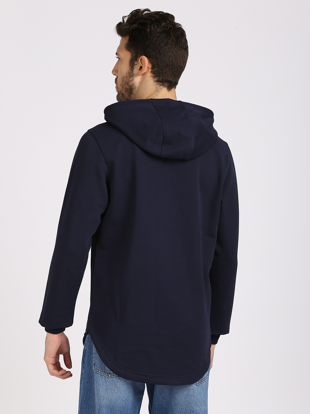 FC Barcelona Men Navy Blue Printed Gold Foil Hoodie (4)
