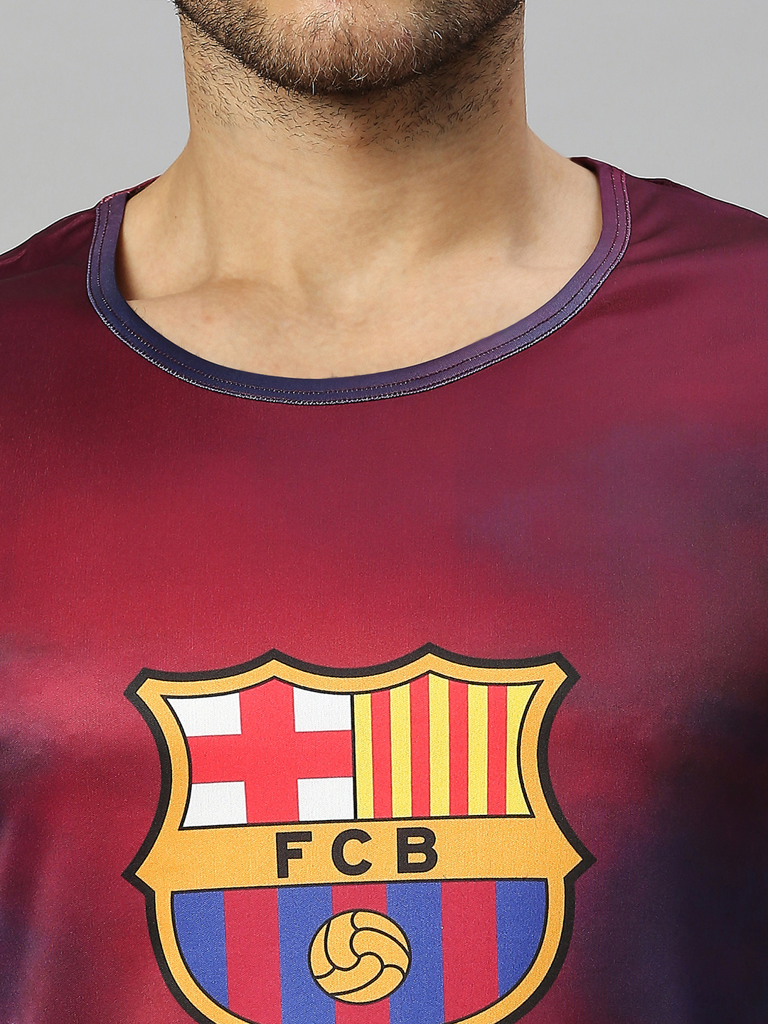 FC Barcelona Men Red and Navy Blue Graphic Printed Round Neck Sleeveless Vest (7)