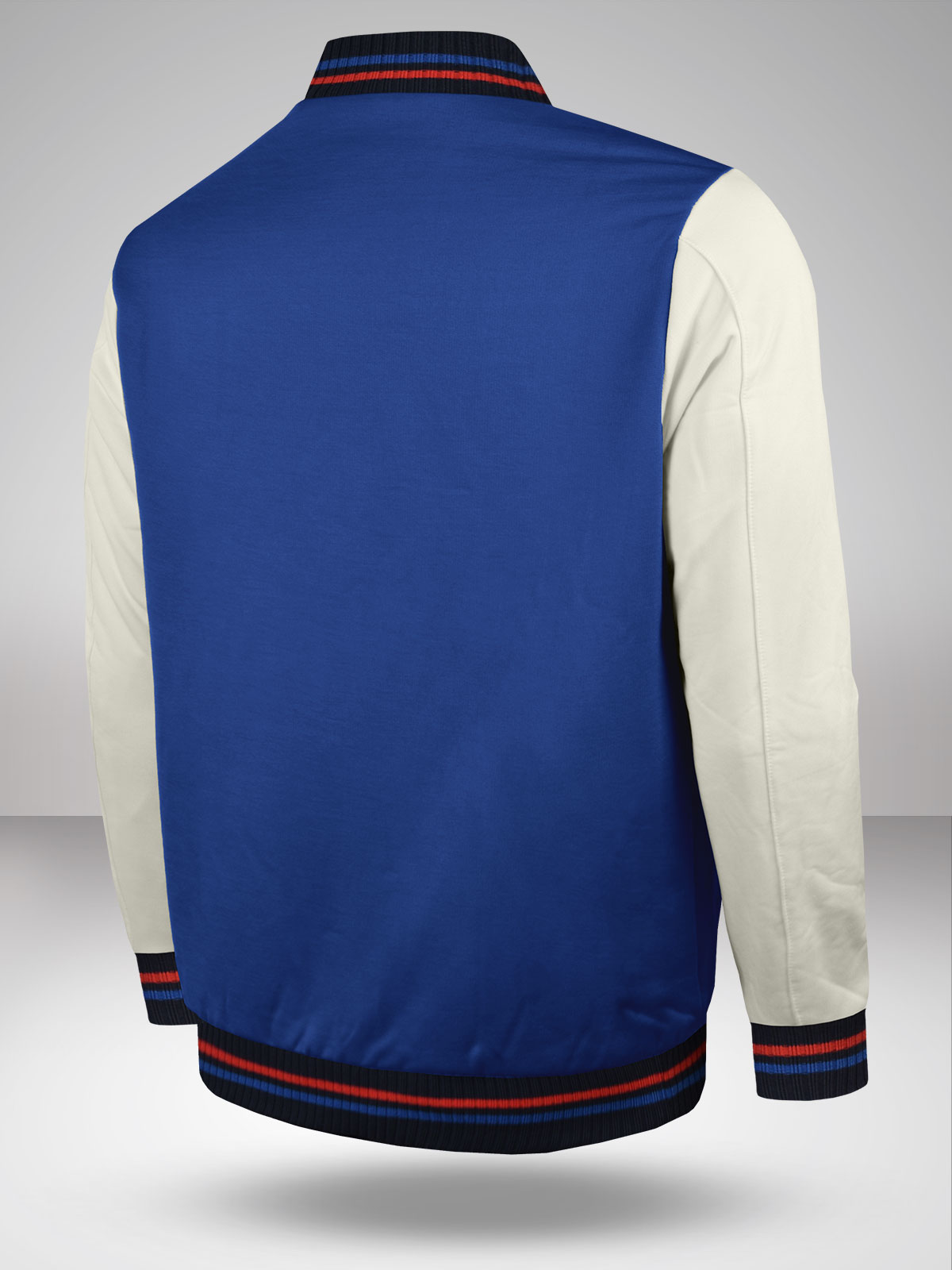 FC Barcelona Men Royal Blue Printed Full Sleeves Stand-Collar Outdoor Polyester Letterman Jacket (2)