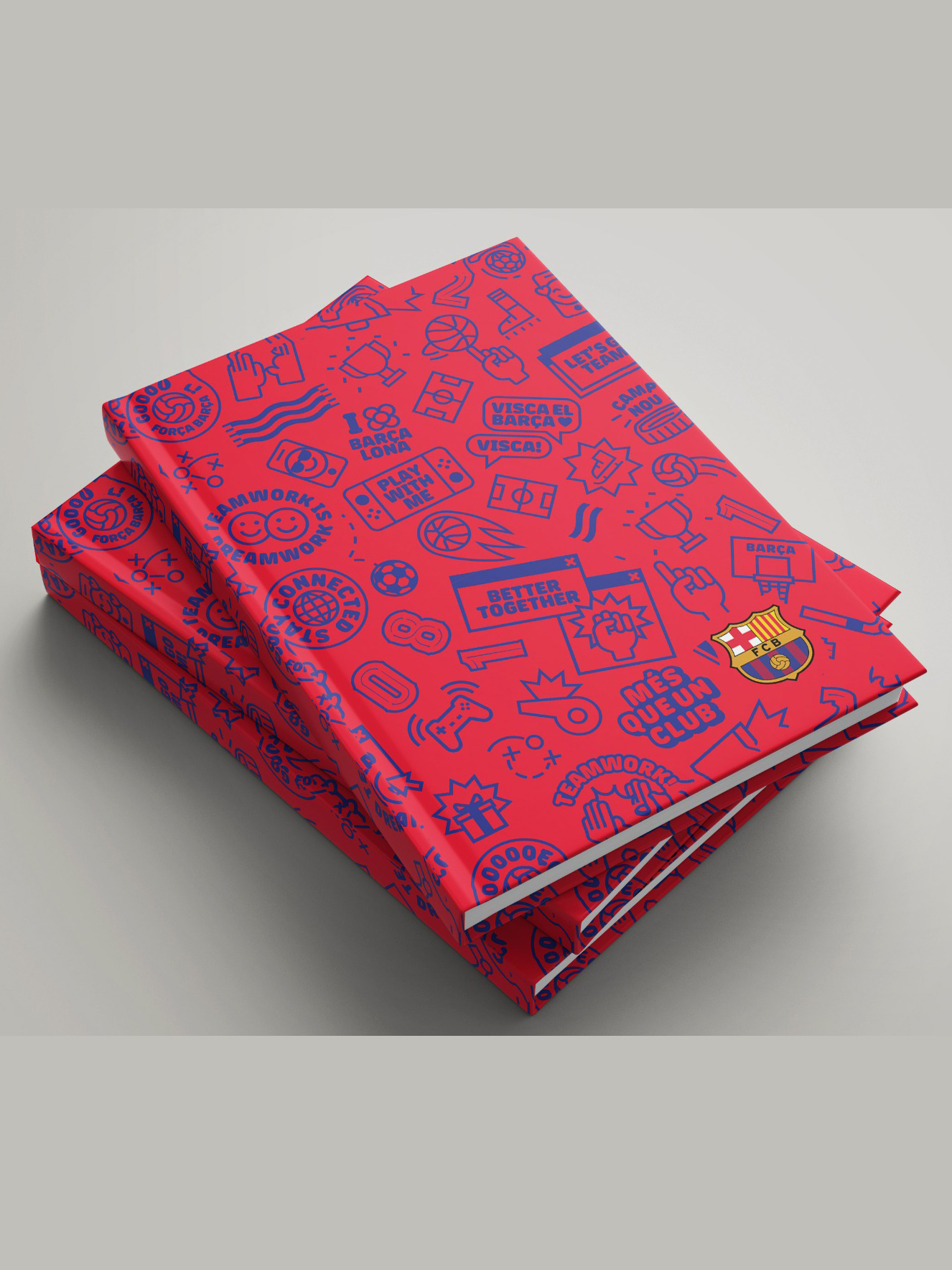 FC Barcelona Multicolor Hard Cover A5 Ruled Notebook (Pack of 1) (3)
