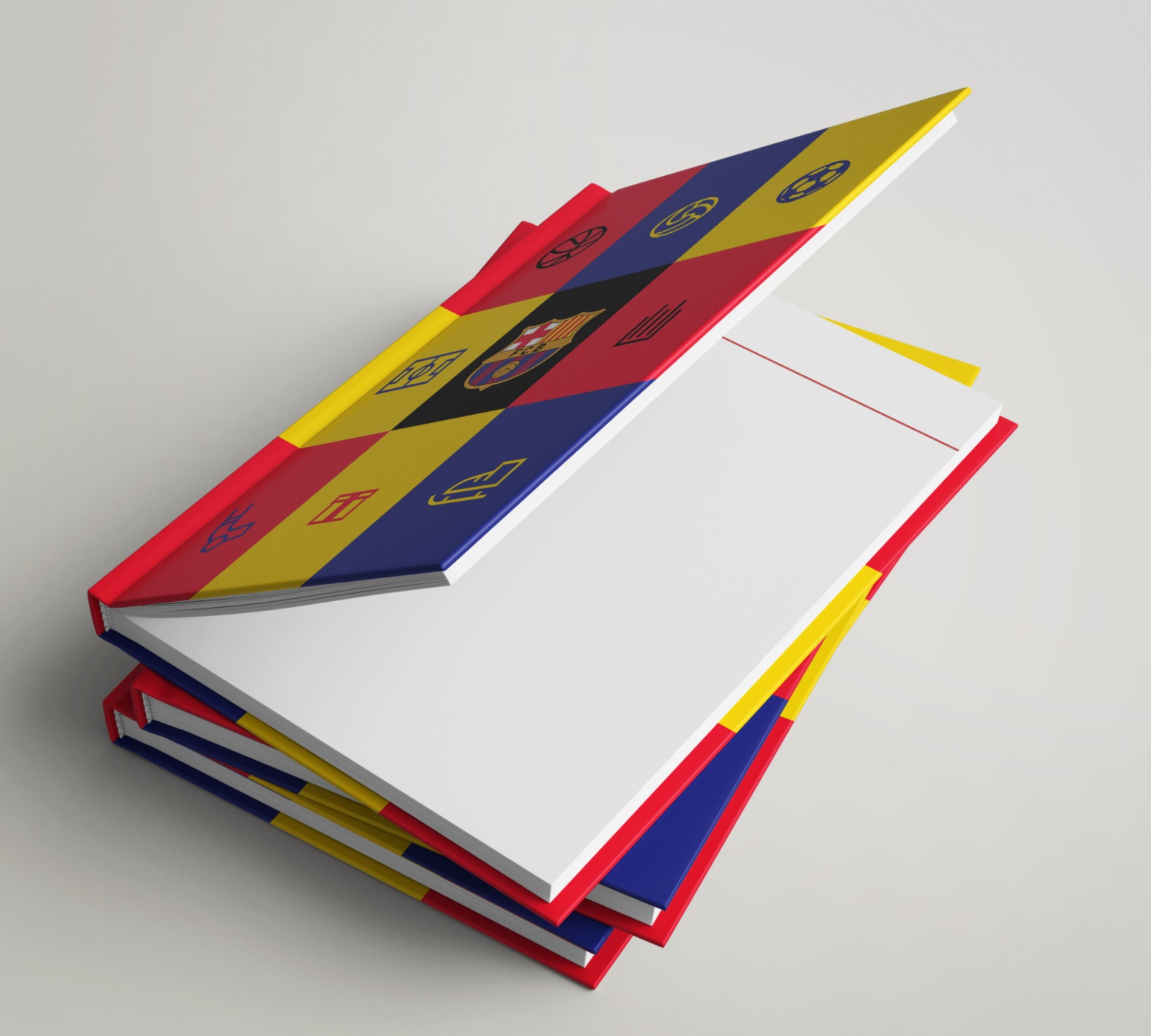 FC Barcelona Multicolor  Hard Cover A5 Ruled Notebook (Pack of 1) (3)