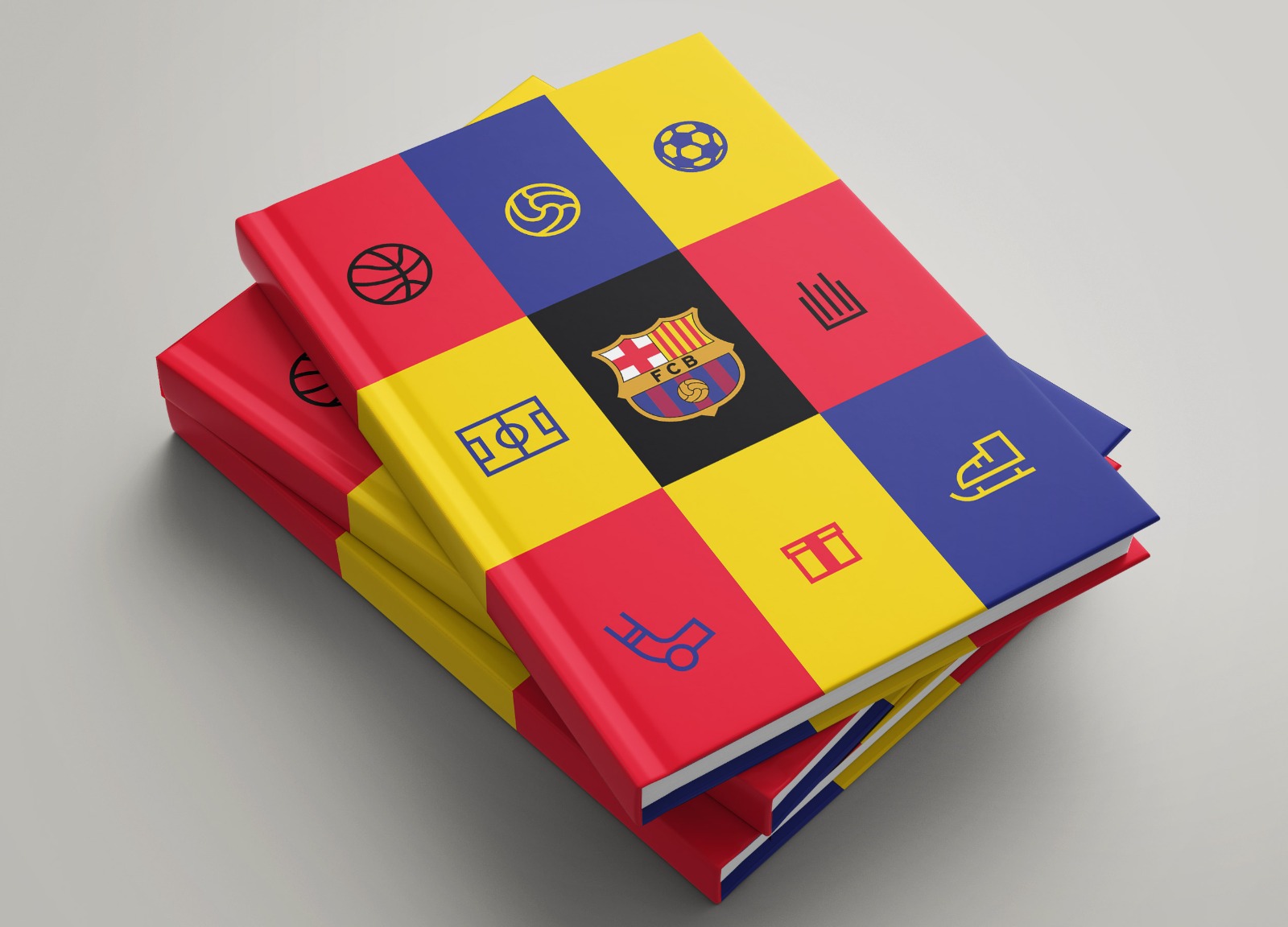 FC Barcelona Multicolor  Hard Cover A5 Ruled Notebook (Pack of 1) (4)