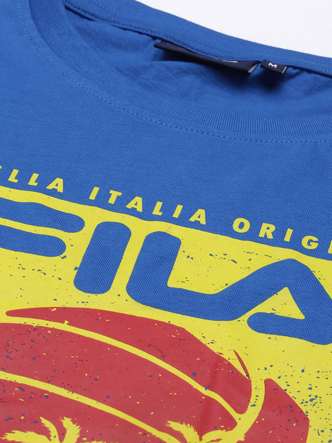 Fila Men Colet Blue Solid Round Neck Pure Cotton T-Shirt (8)