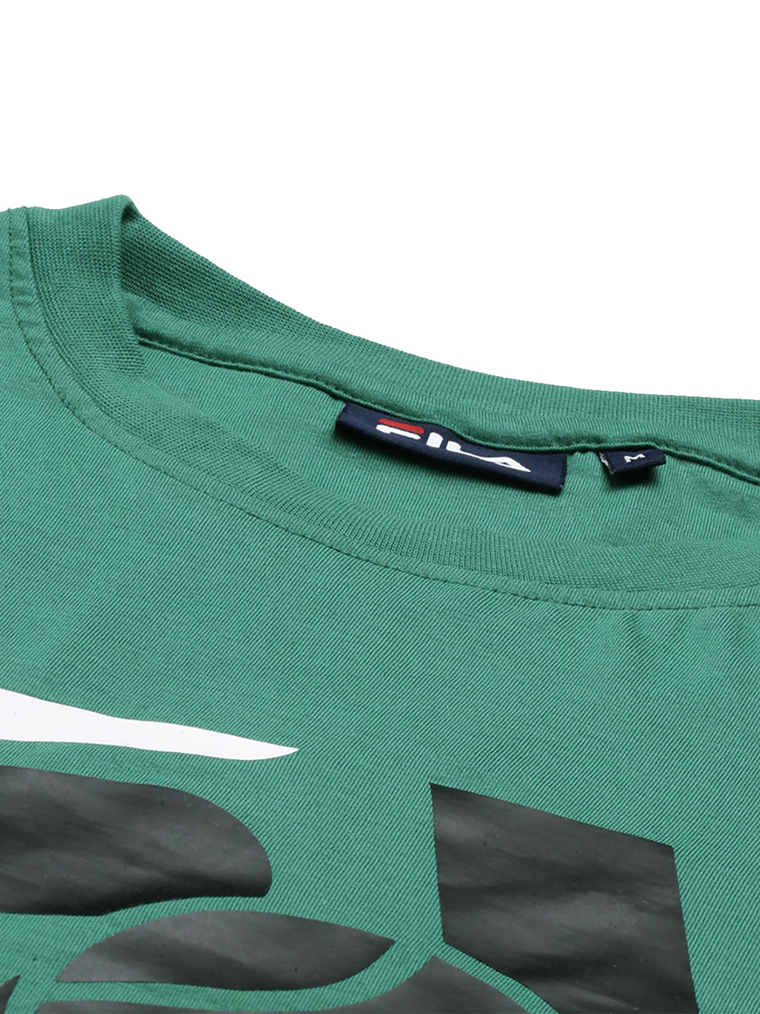 Fila Men Hinger Green Solid Round Neck Pure Cotton T-Shirt (8)