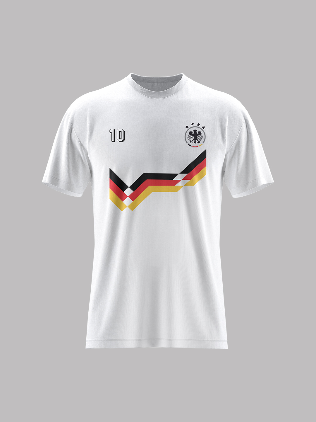Germany Men White Printed Round Neck Cotton T-shirt (1)