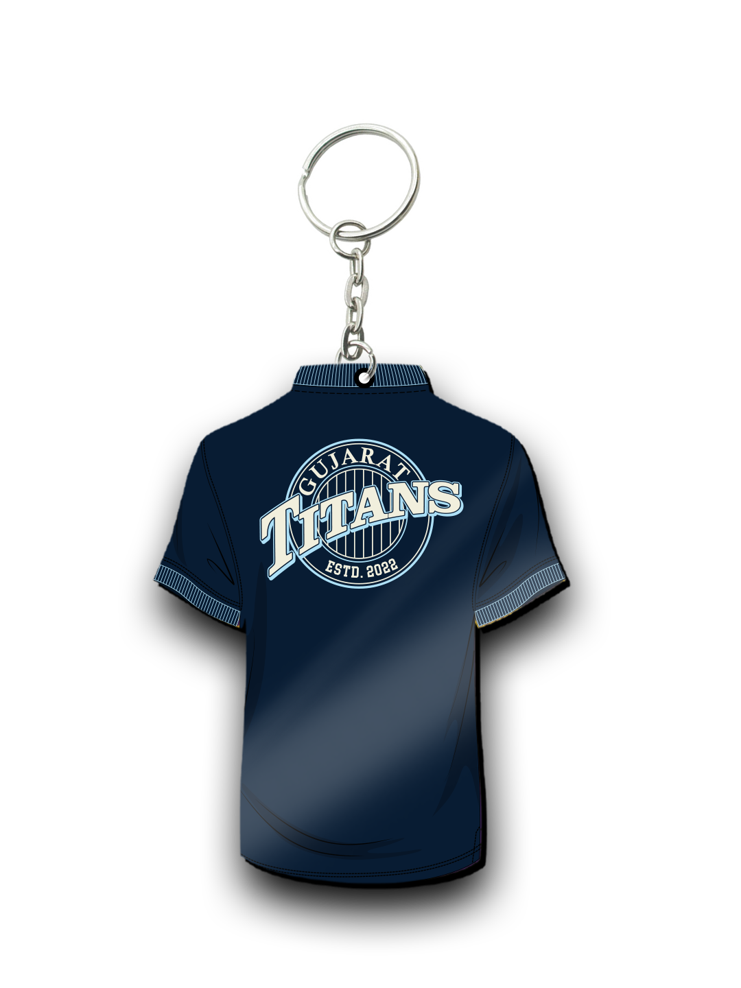 Gujarat Titans Navy Blue T-Shirt Titans Keychain Lightweight MDF For Car,Bike,Office (Pack of 1) (2)