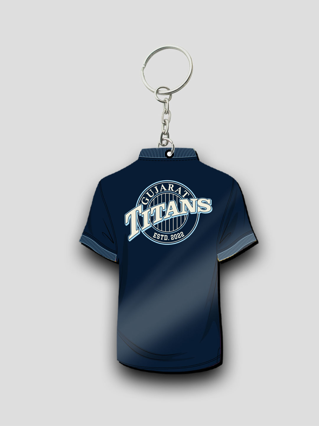 Gujarat Titans Navy Blue T-Shirt Titans Keychain Lightweight MDF For Car,Bike,Office (Pack of 1) (6)