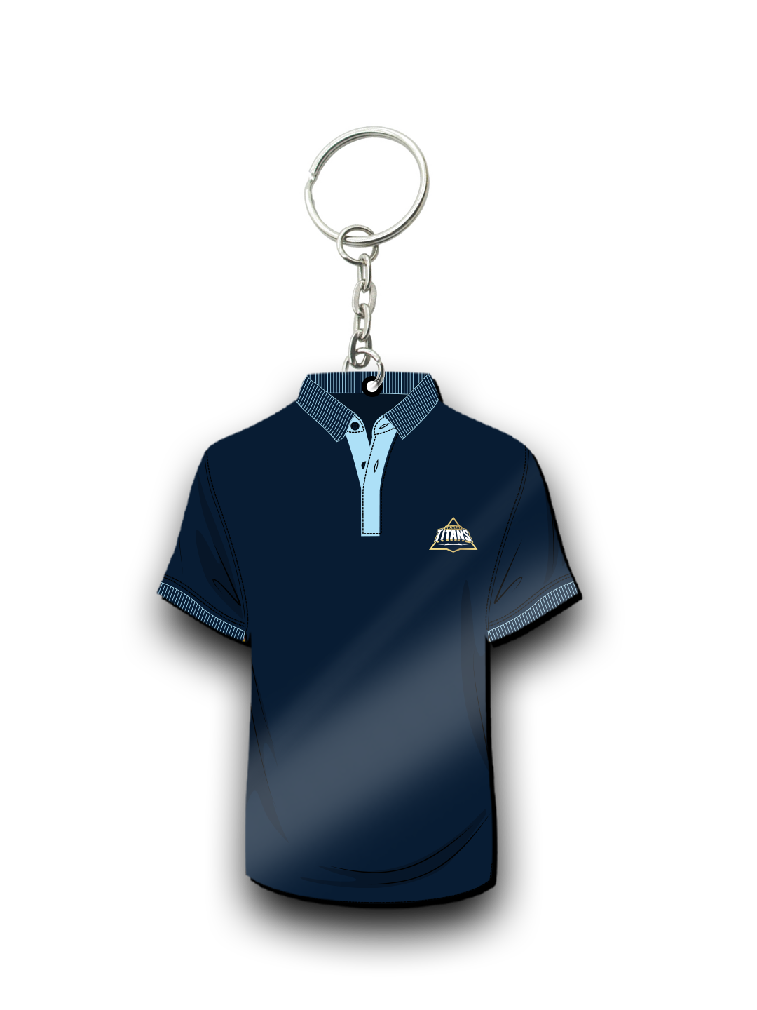 Navy Blue T-Shirt Titans Keychain Lightweight MDF For Car,Bike,Office (Pack of 1)