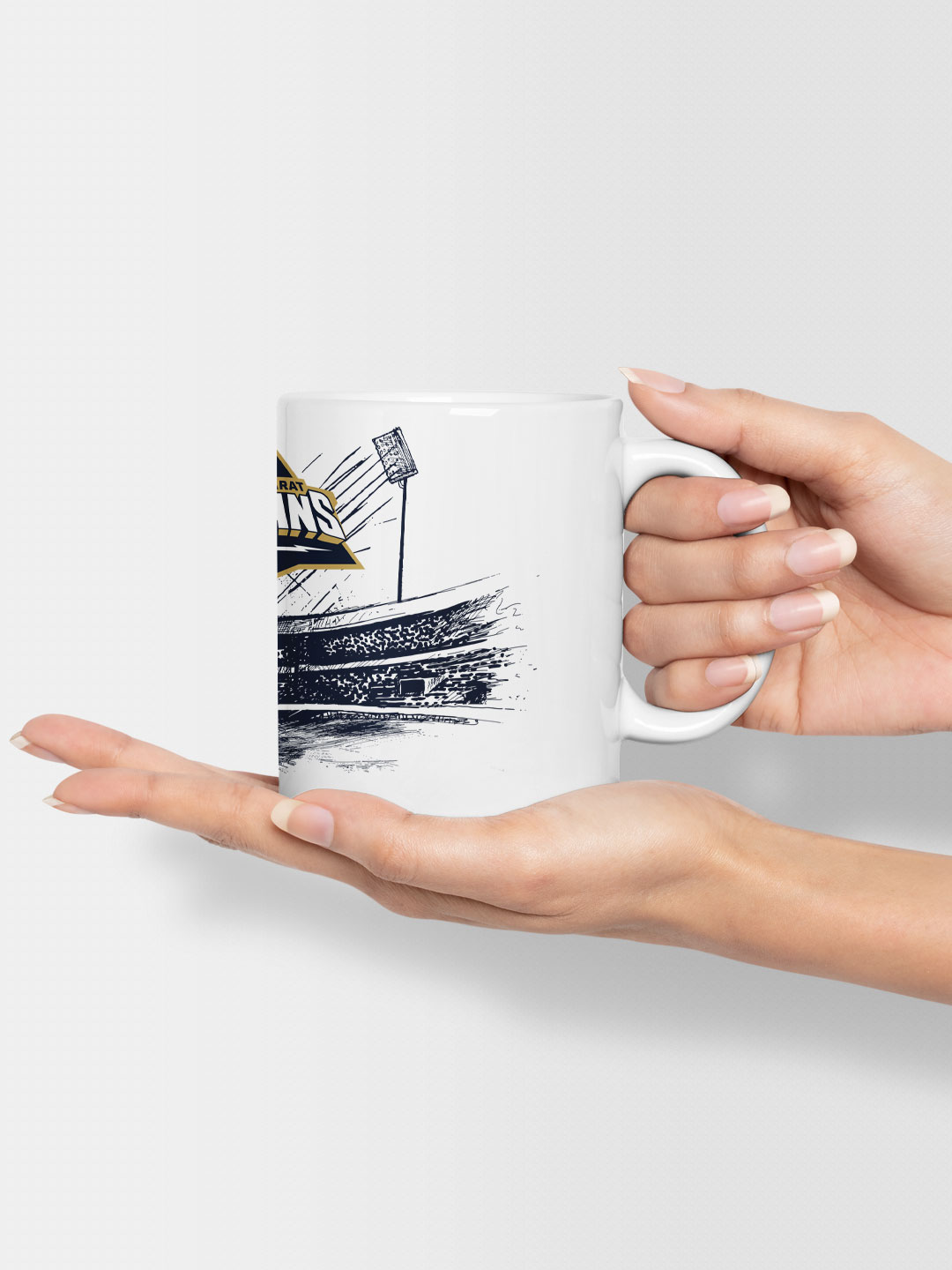 Gujarat Titans Ceramic Glossy Printed Mug, Microwave and Dishwasher Safe, Tea and Coffee Mug - 325 ml (White & Blue) - P (6)