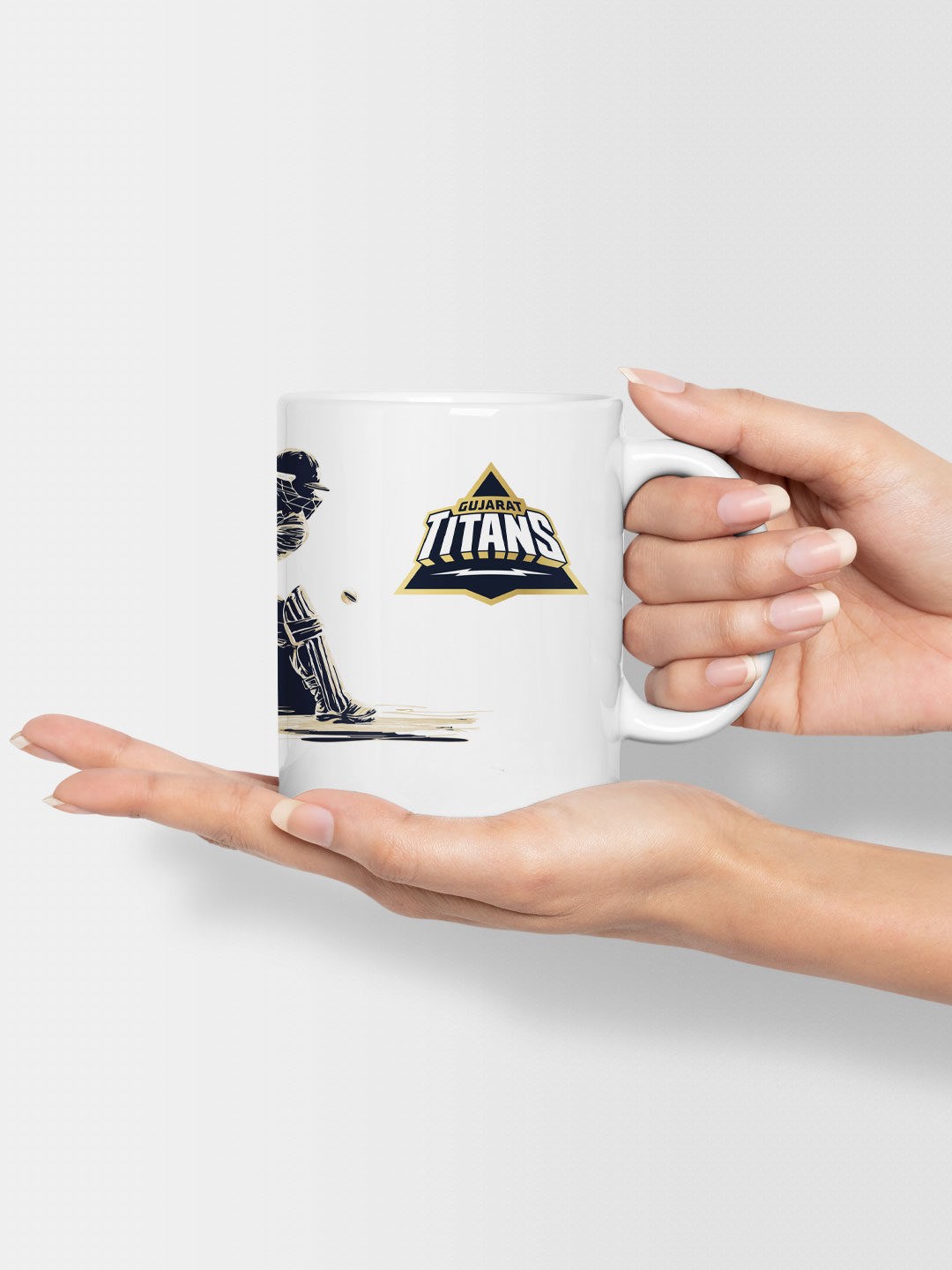 Gujarat Titans Ceramic Glossy Printed Mug, Microwave and Dishwasher Safe, Tea and Coffee Mug - 325 ml (White & Blue) - P (6)