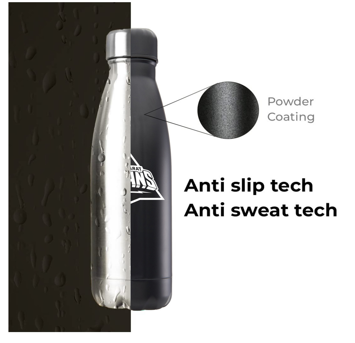 Gujarat Titans Double Walled, Vacuum Insulated, Thermosteel Hot and Cold, Rust Proof, Leak-Proof, Stainless Steel Matte  (4)
