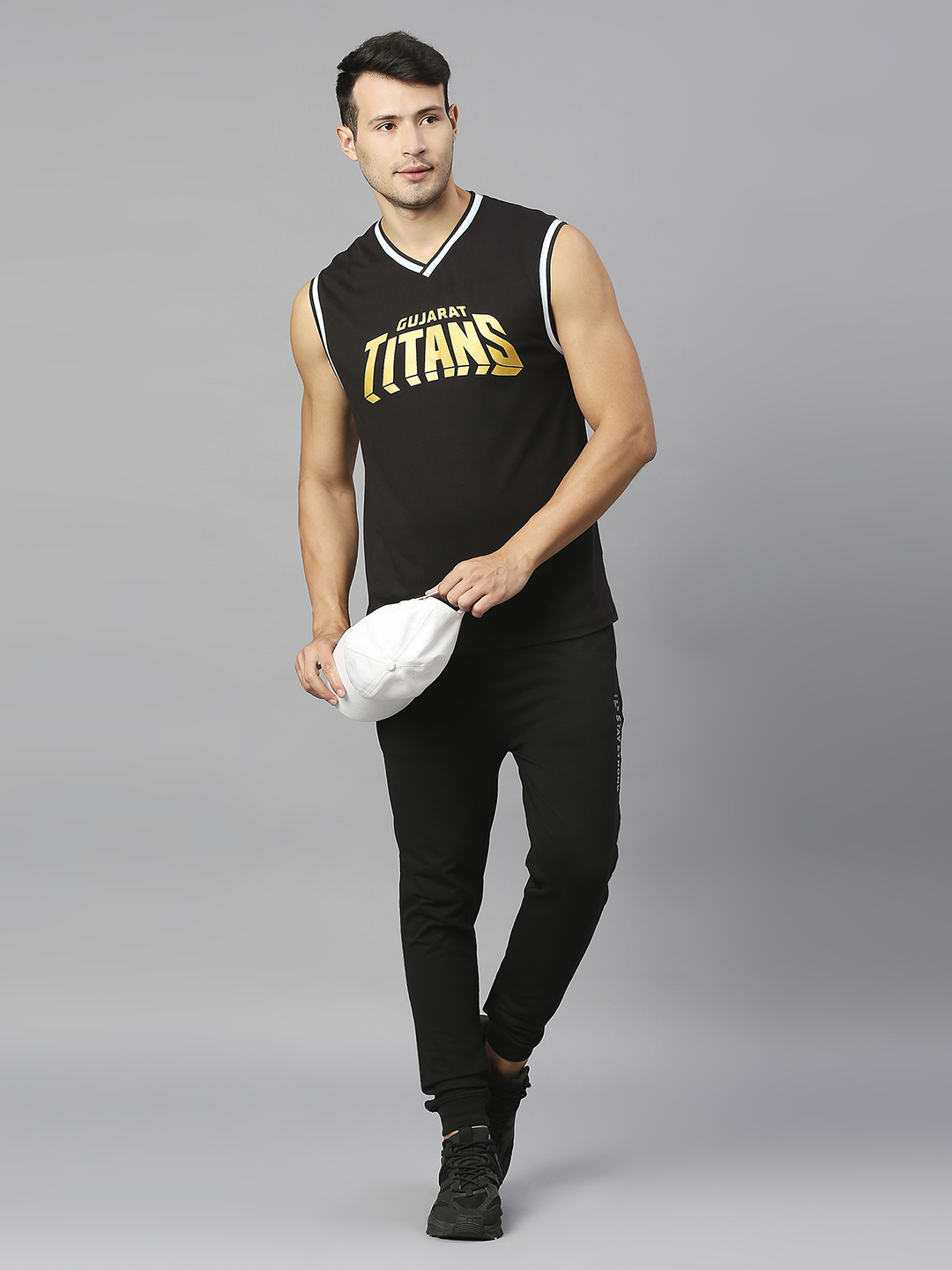Gujarat Titans GT Official Men Black Printed Round Neck T-Shirts: Customised With Your Name By FanCode (5)