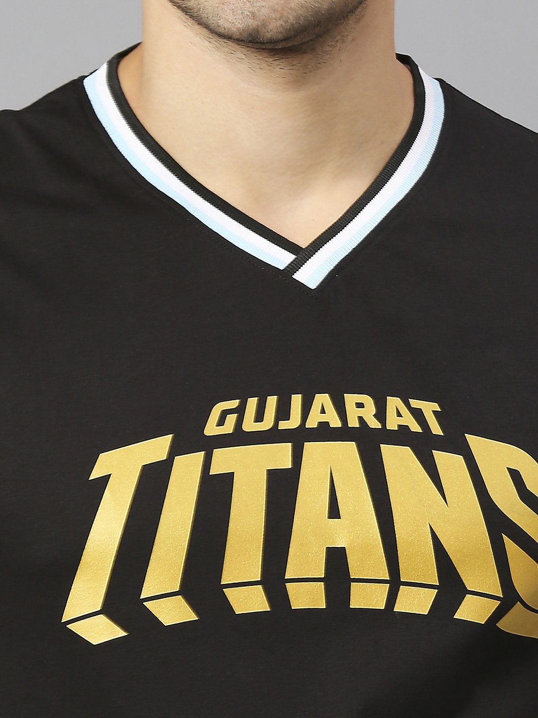 Gujarat Titans GT Official Men Black Printed Round Neck T-Shirts: Customised With Your Name By FanCode (6)