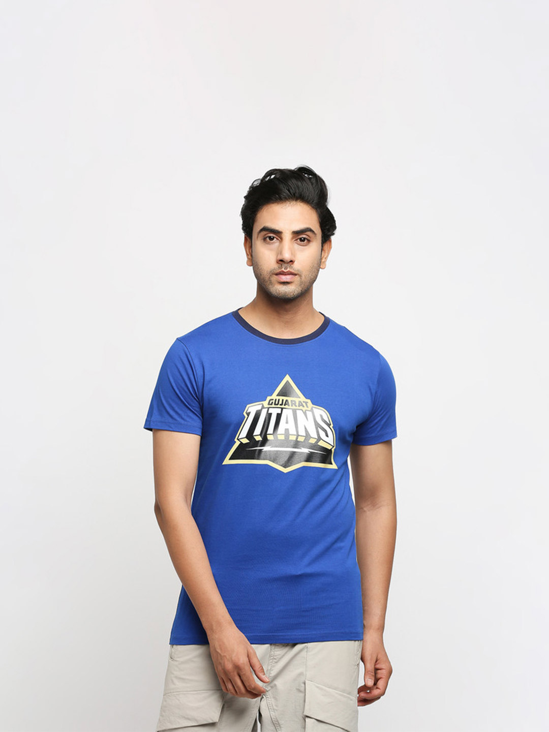 Gujarat Titans Gujarat Titans Blue Round Neck Big Logo T-Shirt (1)