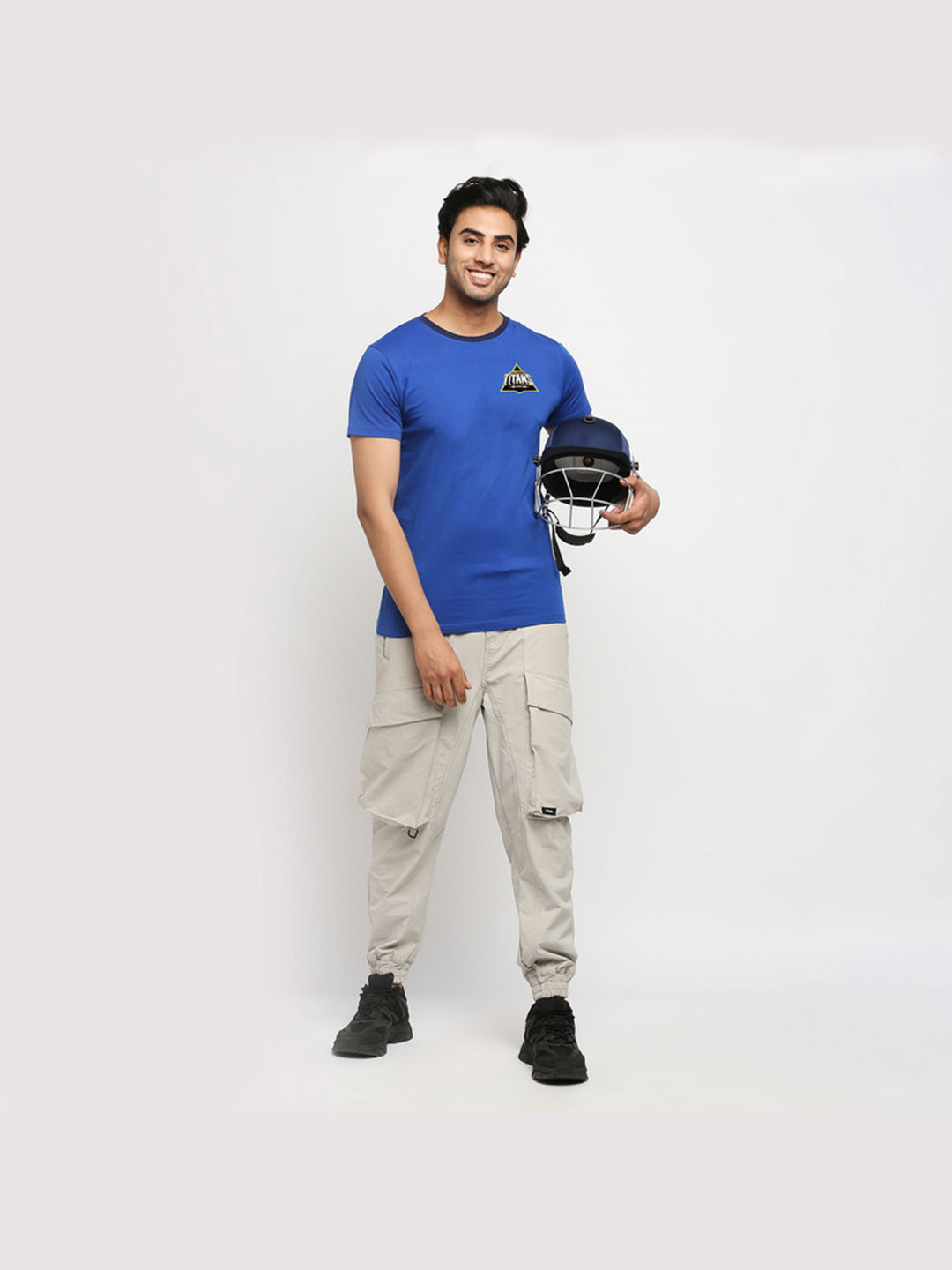 Gujarat Titans Gujarat Titans Blue Round Neck Small Logo T-Shirt (5)