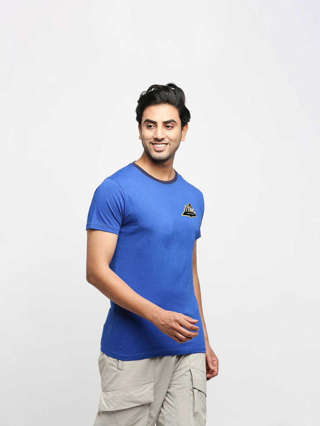 Gujarat Titans Gujarat Titans Blue Round Neck Small Logo T-Shirt (3)