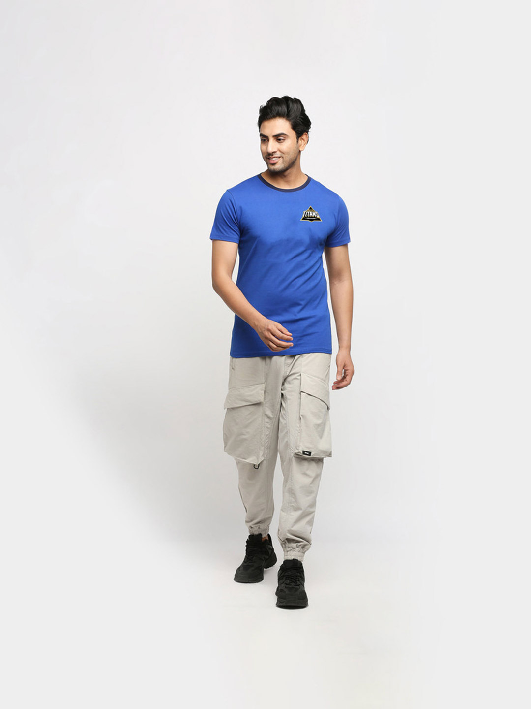 Gujarat Titans Gujarat Titans Blue Round Neck Small Logo T-Shirt (4)