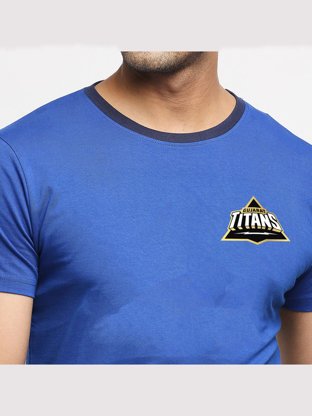 Gujarat Titans Gujarat Titans Blue Round Neck Small Logo T-Shirt (6)