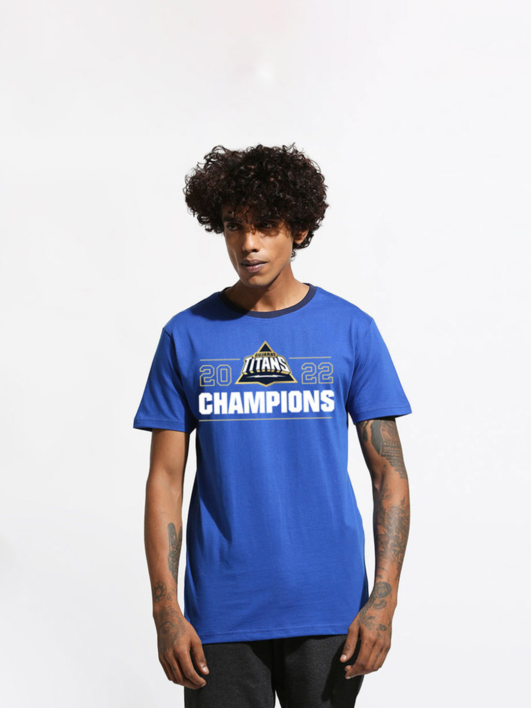 Gujarat Titans Gujarat Titans Champions Team Blue T-Shirts (1)