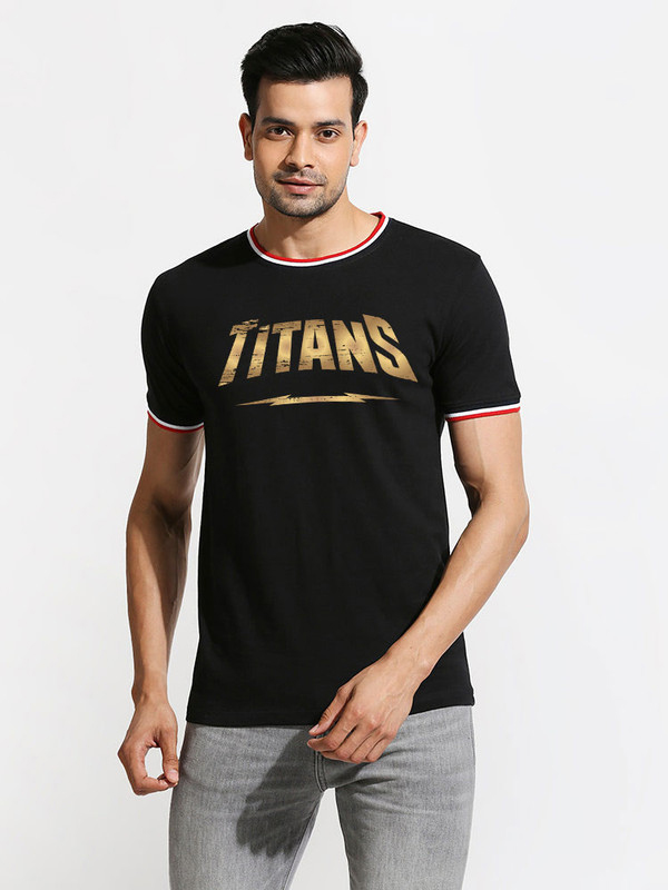 Gujarat Titans Gujarat Titans Mens Black Round Neck T-Shirt (1)