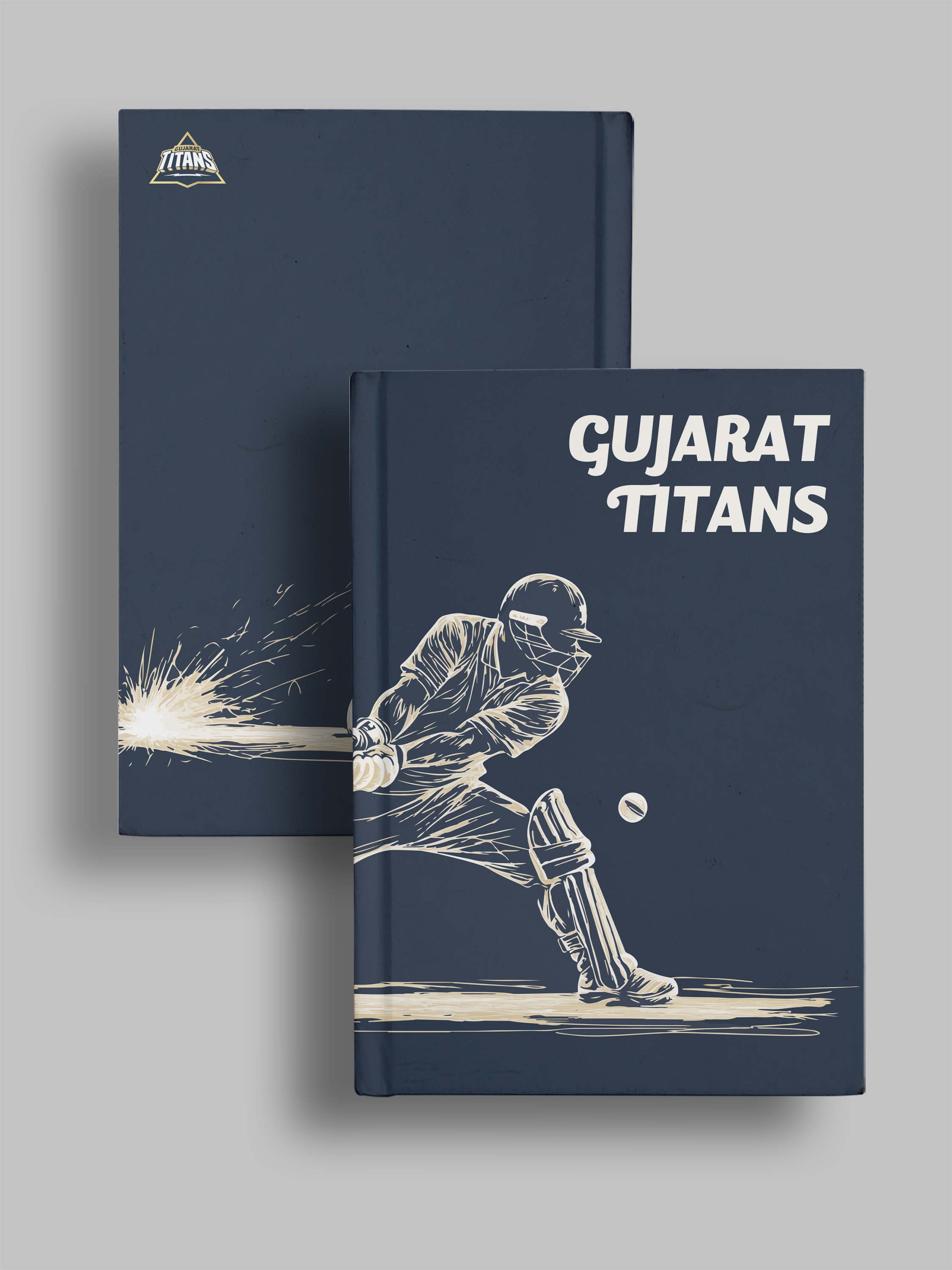 Gujarat Titans Hardbound Cover, A5 Ruled 100 Pages, Easy to Carry, Notebook for Home, Office, Travel Diary - Pack of 1 ( (3)