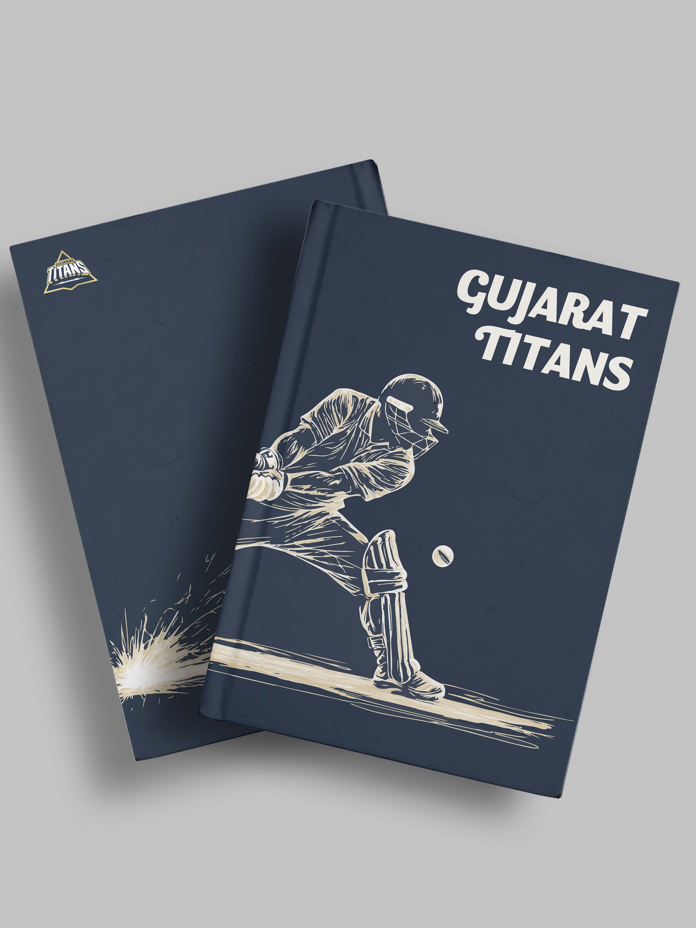 Gujarat Titans Hardbound Cover, A5 Ruled 100 Pages, Easy to Carry, Notebook for Home, Office, Travel Diary - Pack of 1 ( (4)
