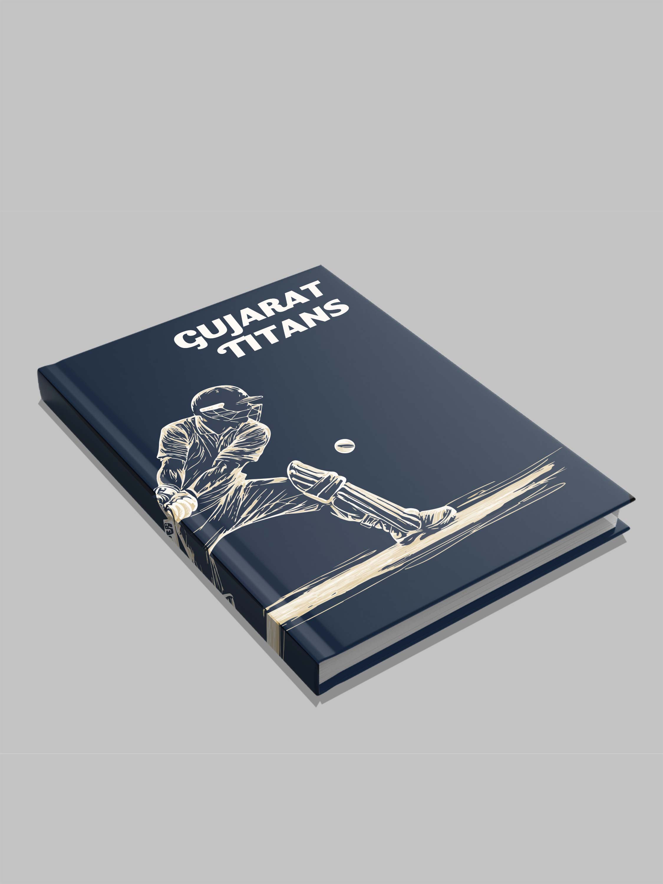 Gujarat Titans Hardbound Cover, A5 Ruled 100 Pages, Easy to Carry, Notebook for Home, Office, Travel Diary - Pack of 1 ( (5)