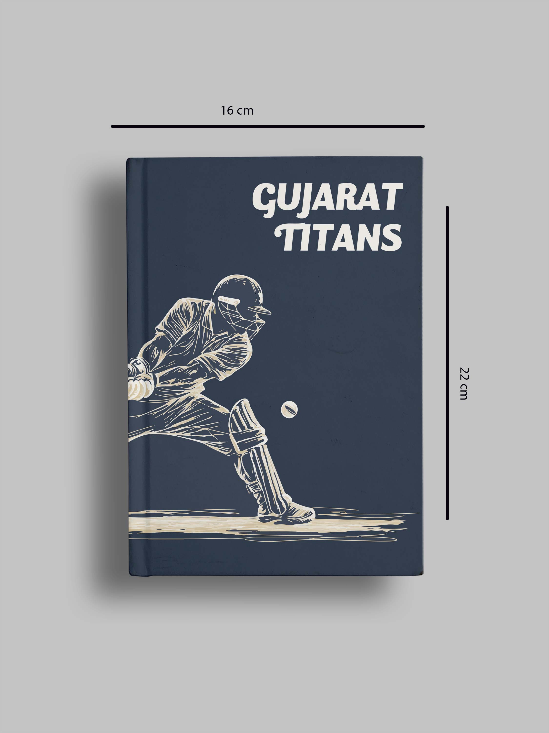 Gujarat Titans Hardbound Cover, A5 Ruled 100 Pages, Easy to Carry, Notebook for Home, Office, Travel Diary - Pack of 1 ( (6)
