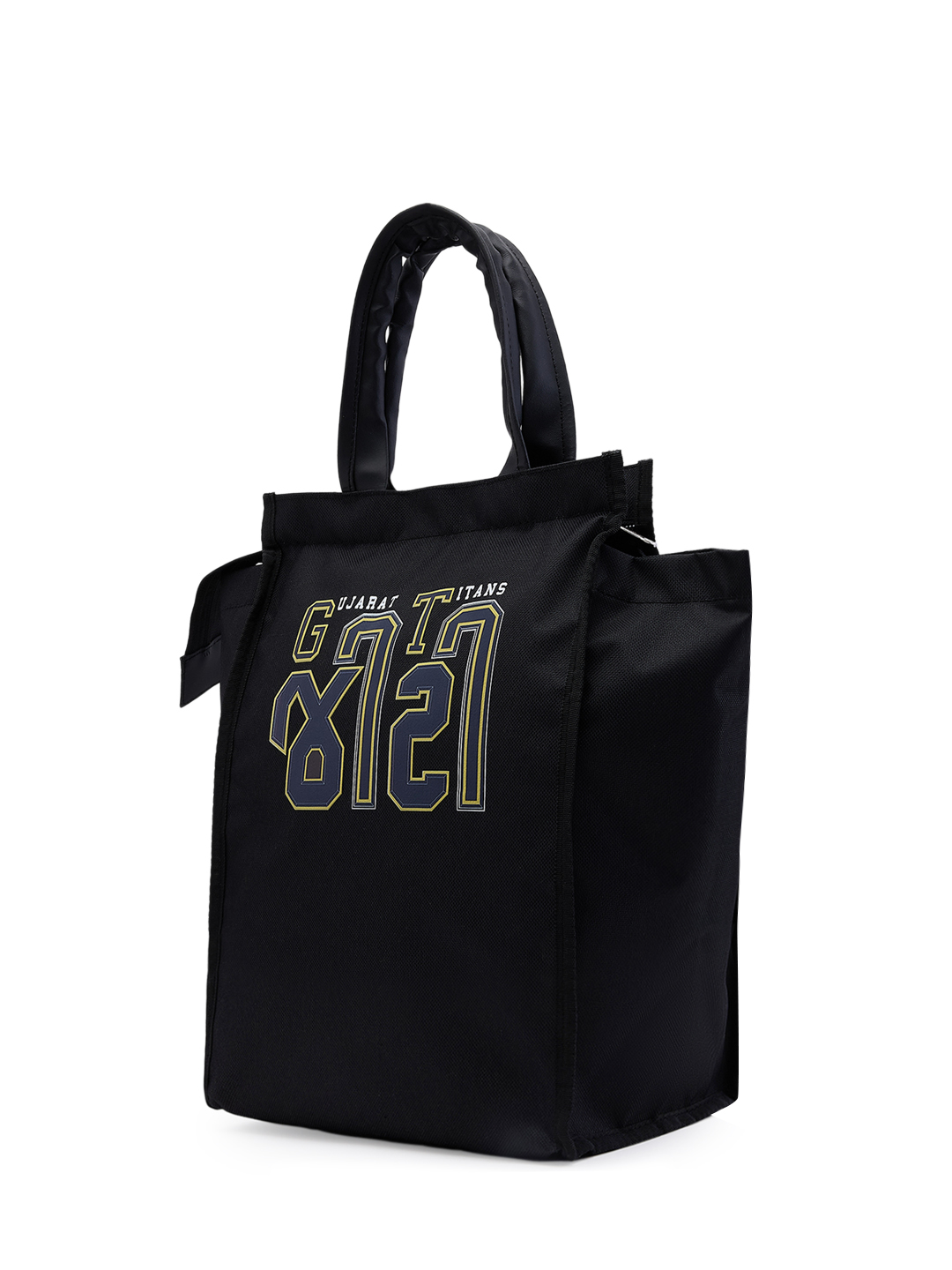 Gujarat Titans Insulated Lunch Bag for Men and Women with Canvas Fabric Zip Closure Multipurpose Bag (Black) (6)