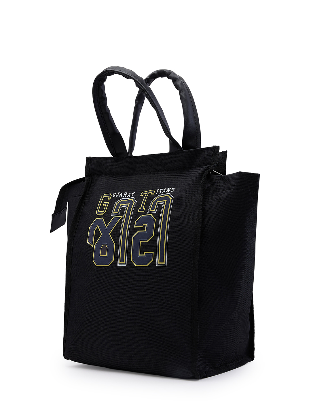Gujarat Titans Insulated Lunch Bag for Men and Women with Canvas Fabric Zip Closure Multipurpose Bag (Black) (7)