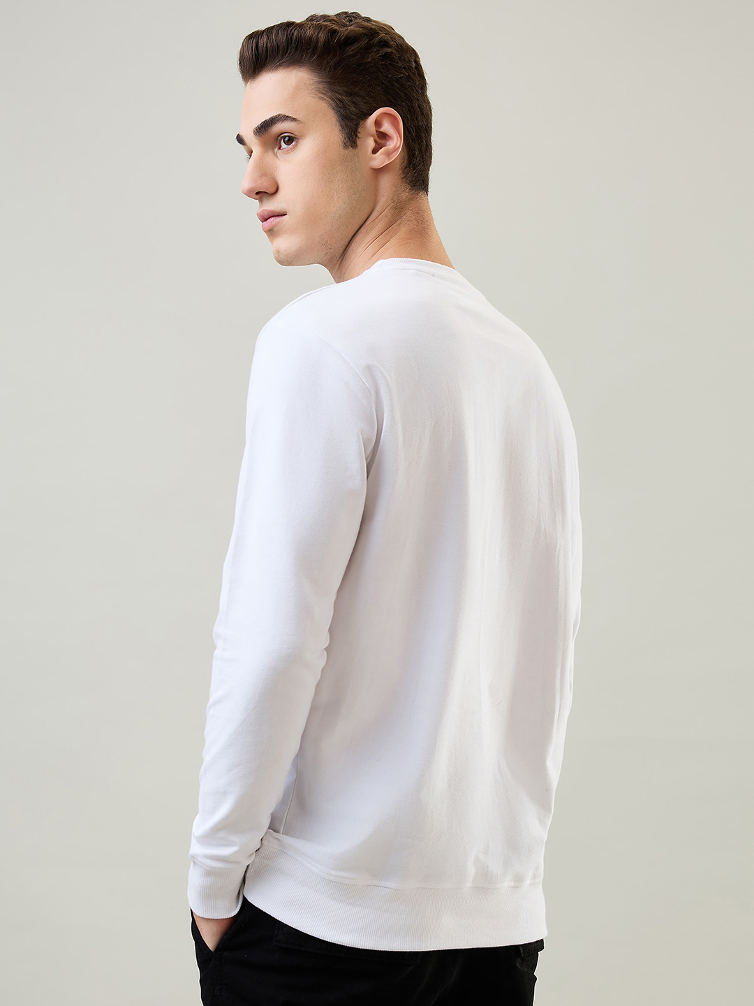 Gujarat Titans Men White Logo Printed Full Sleeves Round Neck Cotton Sweatshirt  (5)