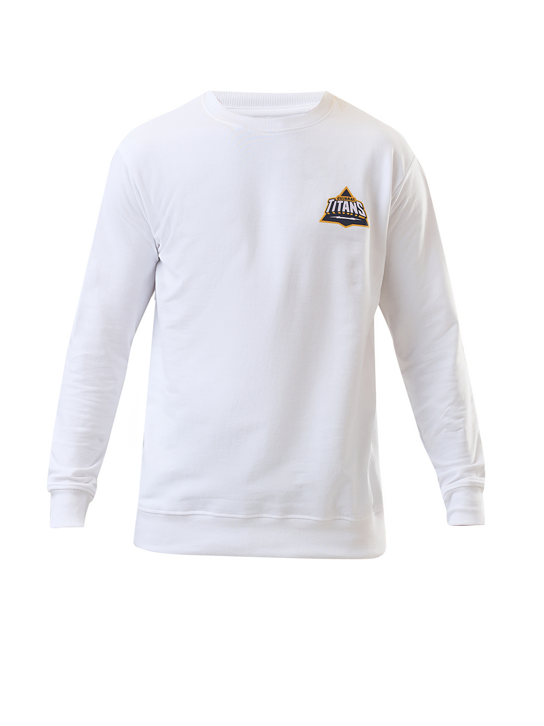 Gujarat Titans Men White Logo Printed Full Sleeves Round Neck Cotton Sweatshirt  (8)