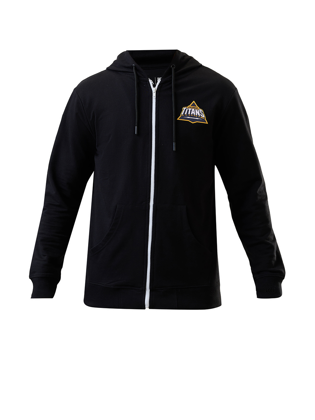 Gujarat Titans Men Black Hooded Full Sleeves Front-Open Sweatshirt (7)