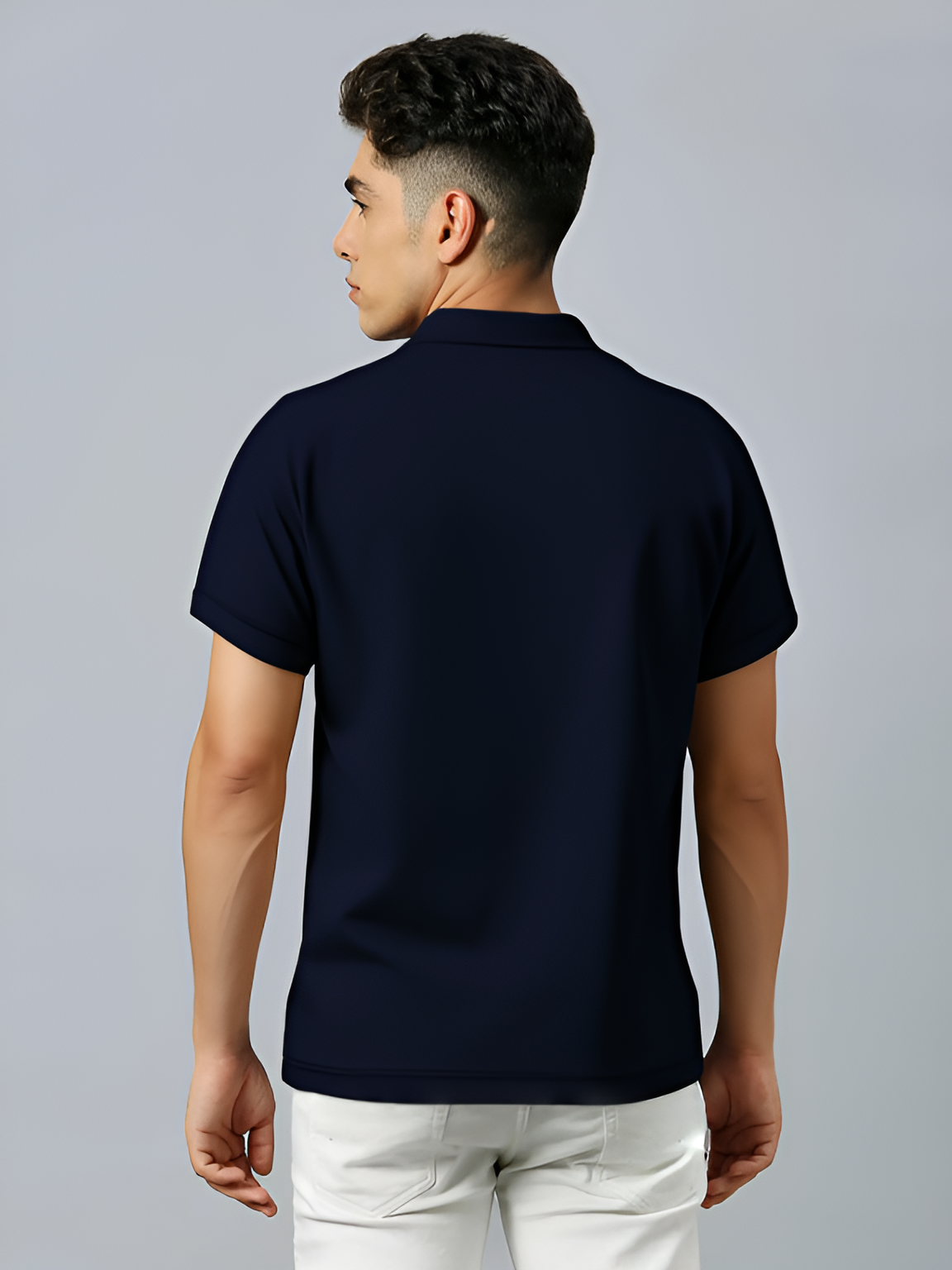 Gujarat Titans Men Black Solid Half Sleeves Polo Collar Cotton Regular T-Shirt (3)