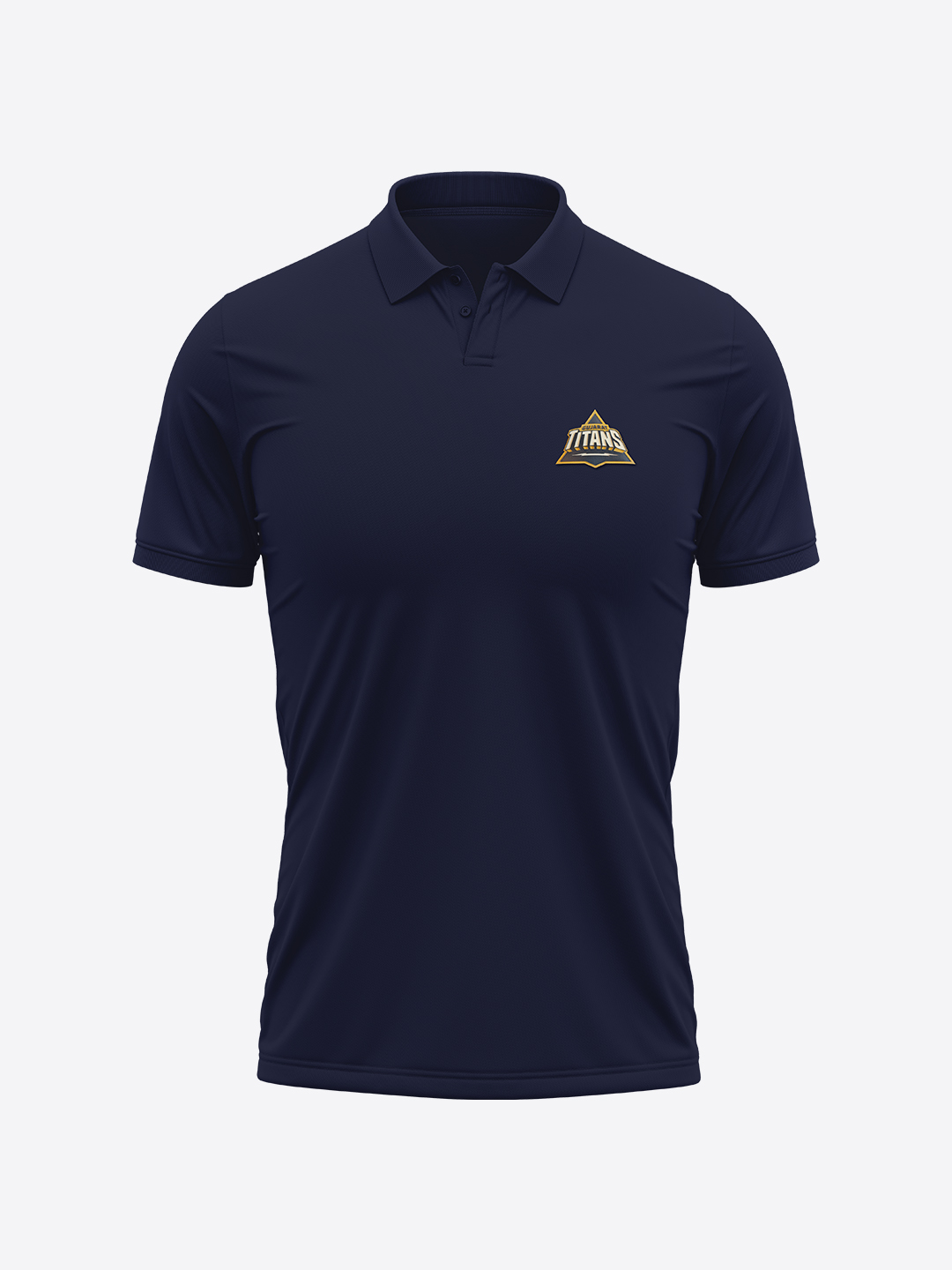 Gujarat Titans Men Black Solid Half Sleeves Polo Collar Cotton Regular T-Shirt (4)