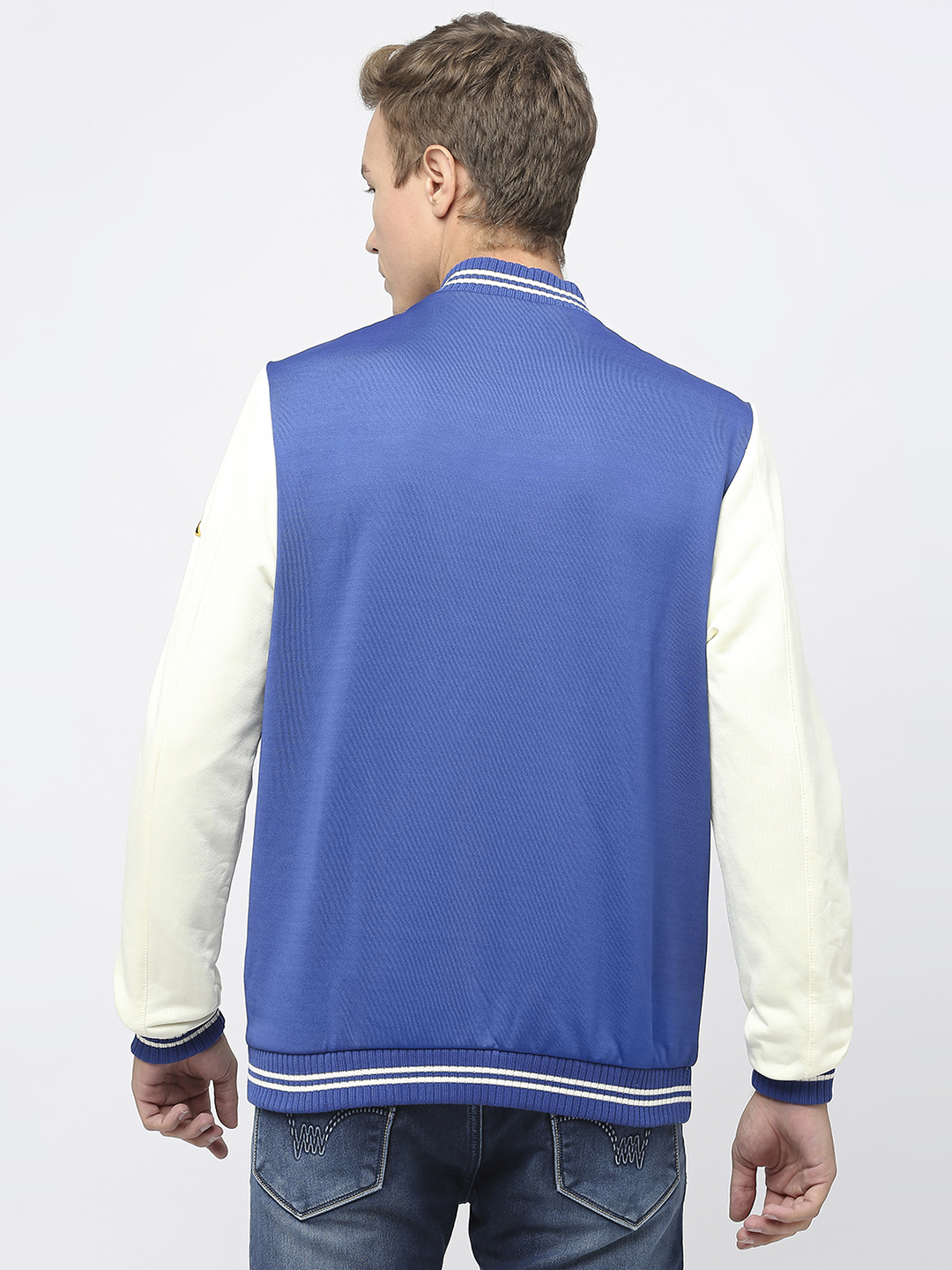 Gujarat Titans Men Blue and White Typography Printed Full Sleeves Stand Collar Varsity Jacket  (4)