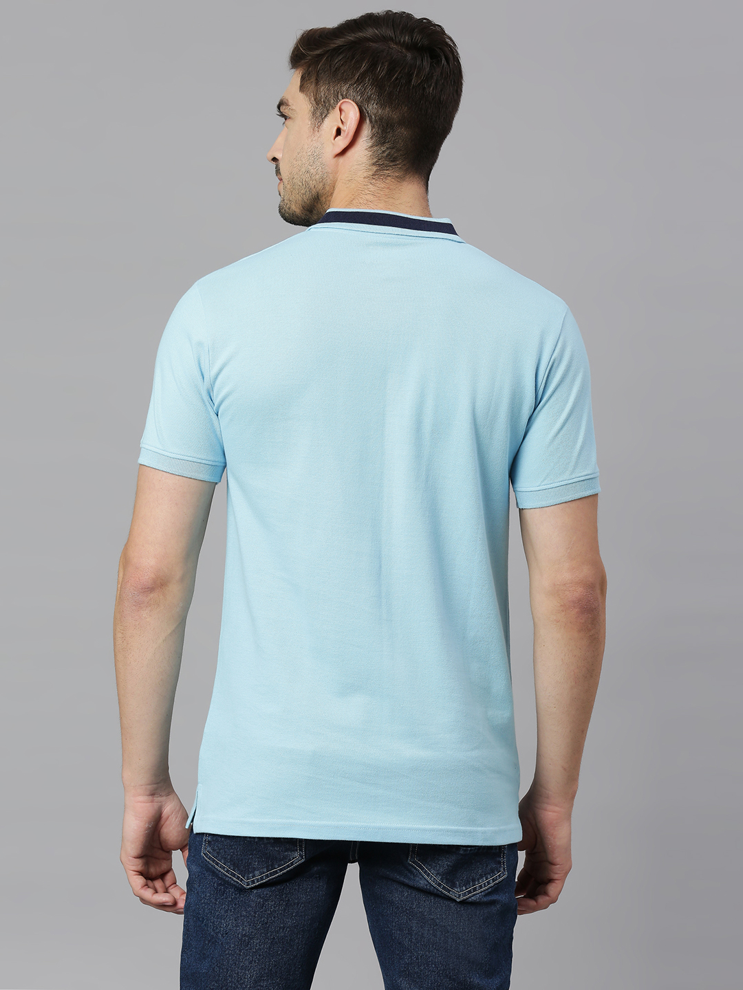 Gujarat Titans Men Blue Solid Half Sleeves Polo Collar Cotton T-Shirt (2)