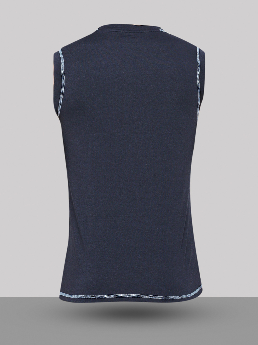 Gujarat Titans Men Blue Solid Round Neck Sleeveless Polycotton Sports Vest (8)