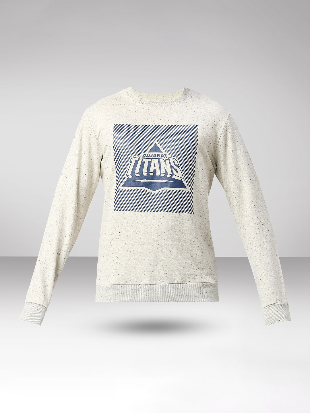 Gujarat Titans Men Grey Graphic Printed Full Sleeves Round Neck Cotton Sweatshirt (2)