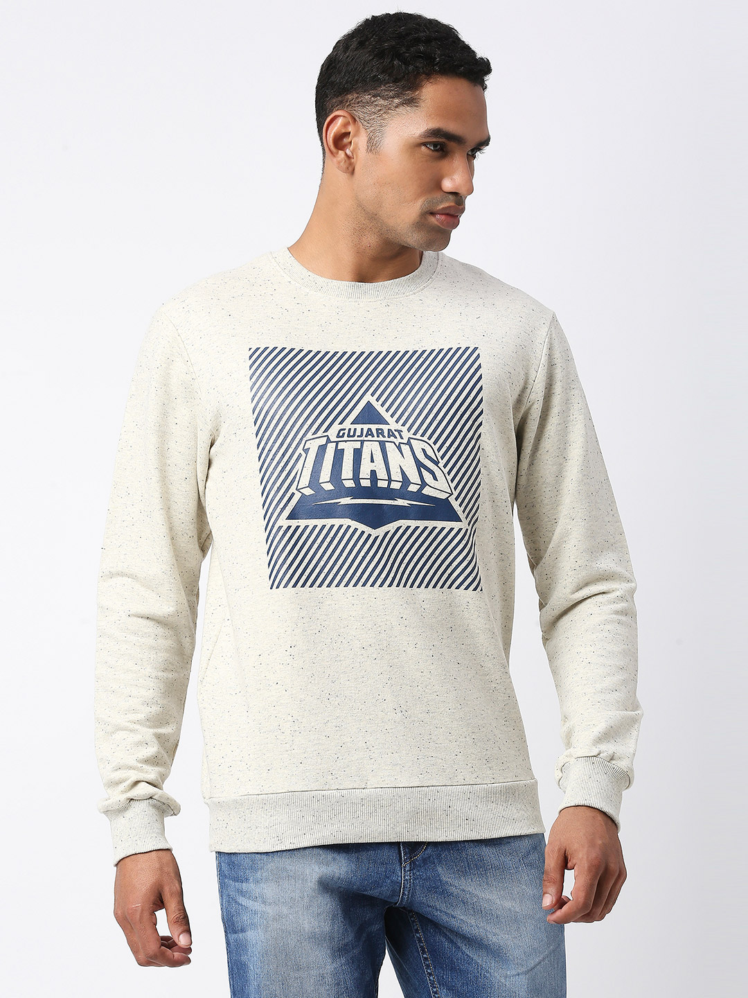 Gujarat Titans Men Grey Graphic Printed Full Sleeves Round Neck Cotton Sweatshirt (4)