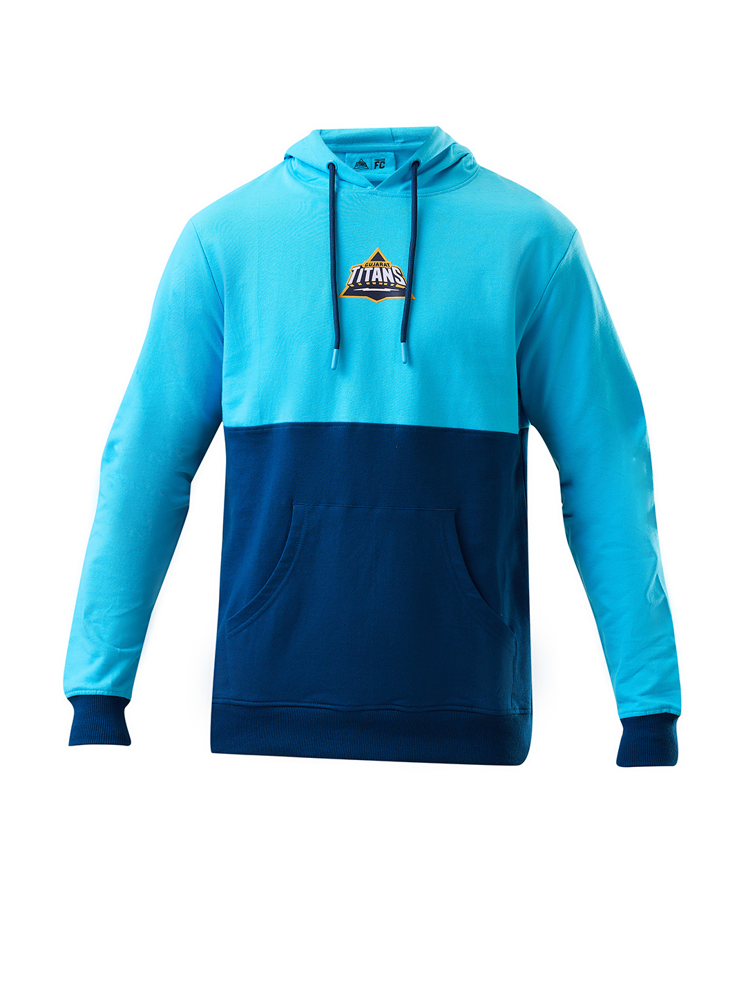 Gujarat Titans Men Navy and Lt. Blue Colourblocked Full Sleeves Hooded Sweatshirt  (7)