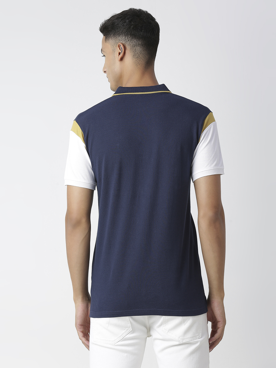 Gujarat Titans Men Navy Blue and White Typography Printed Colourblocked Half Sleeves Polo Collar Cotton T-Shirt (4)