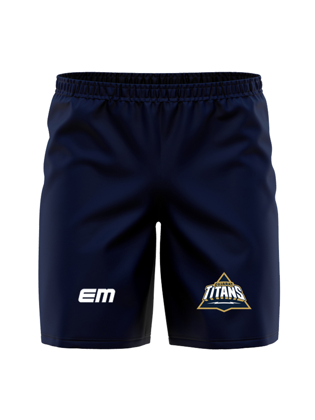 Gujarat Titans Men Navy Blue Logo Printed Mid-Rise Polyester Training Shorts (1)
