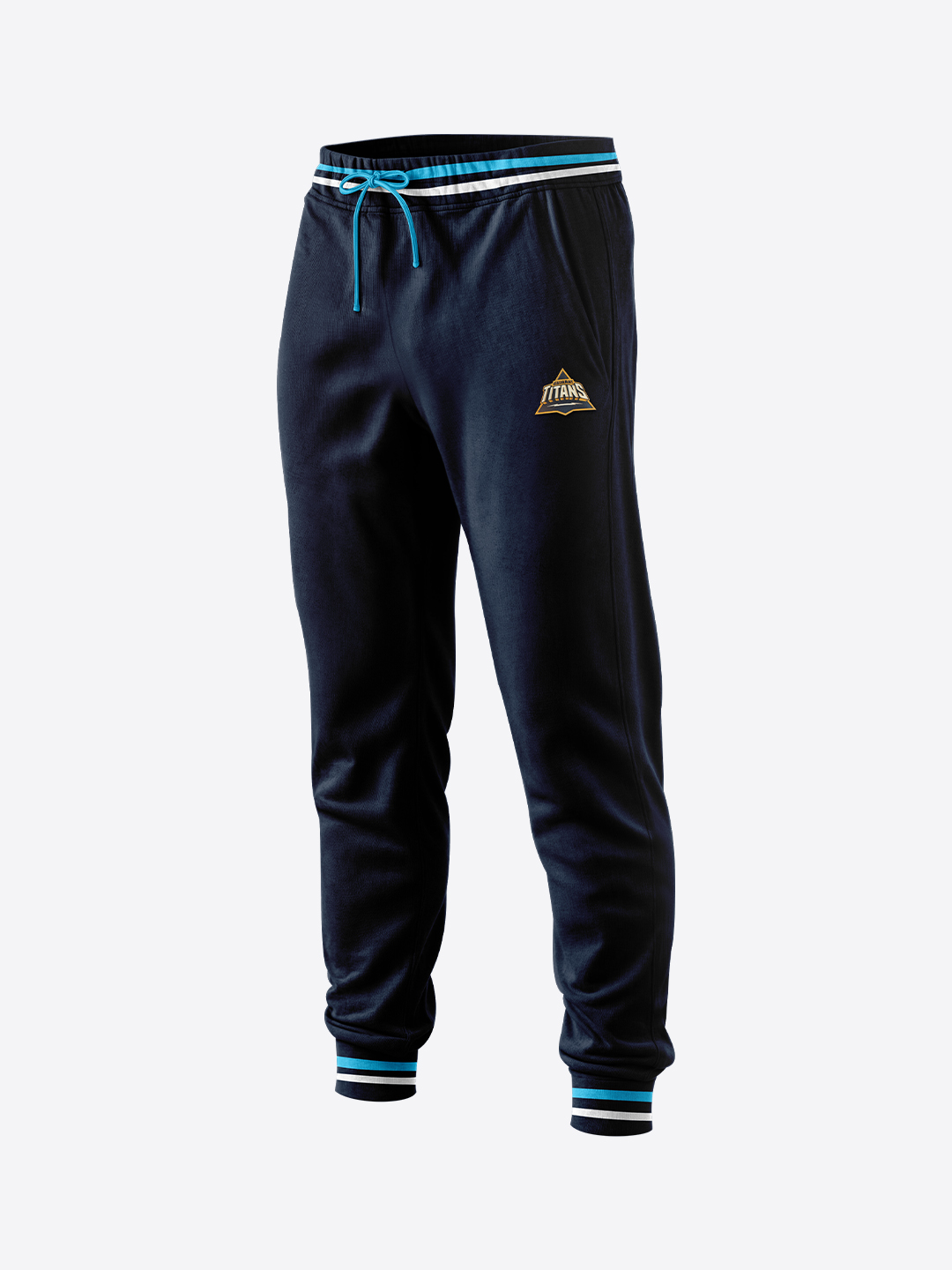 Men Navy Blue Logo Printed Mid-Rise Regular Fit Training Joggers